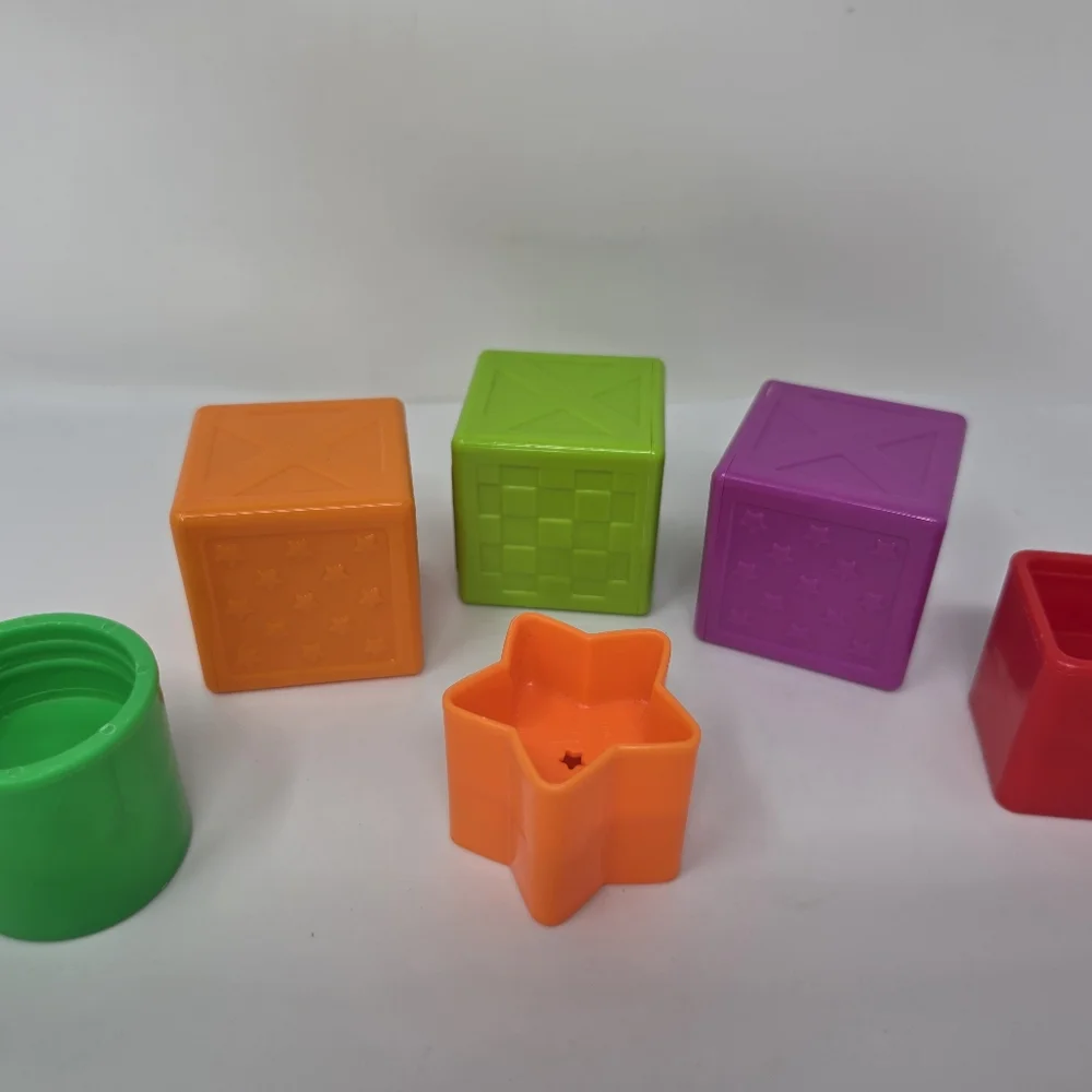 Plastic Blocks 1 2 3 Shapes Lot of 6
